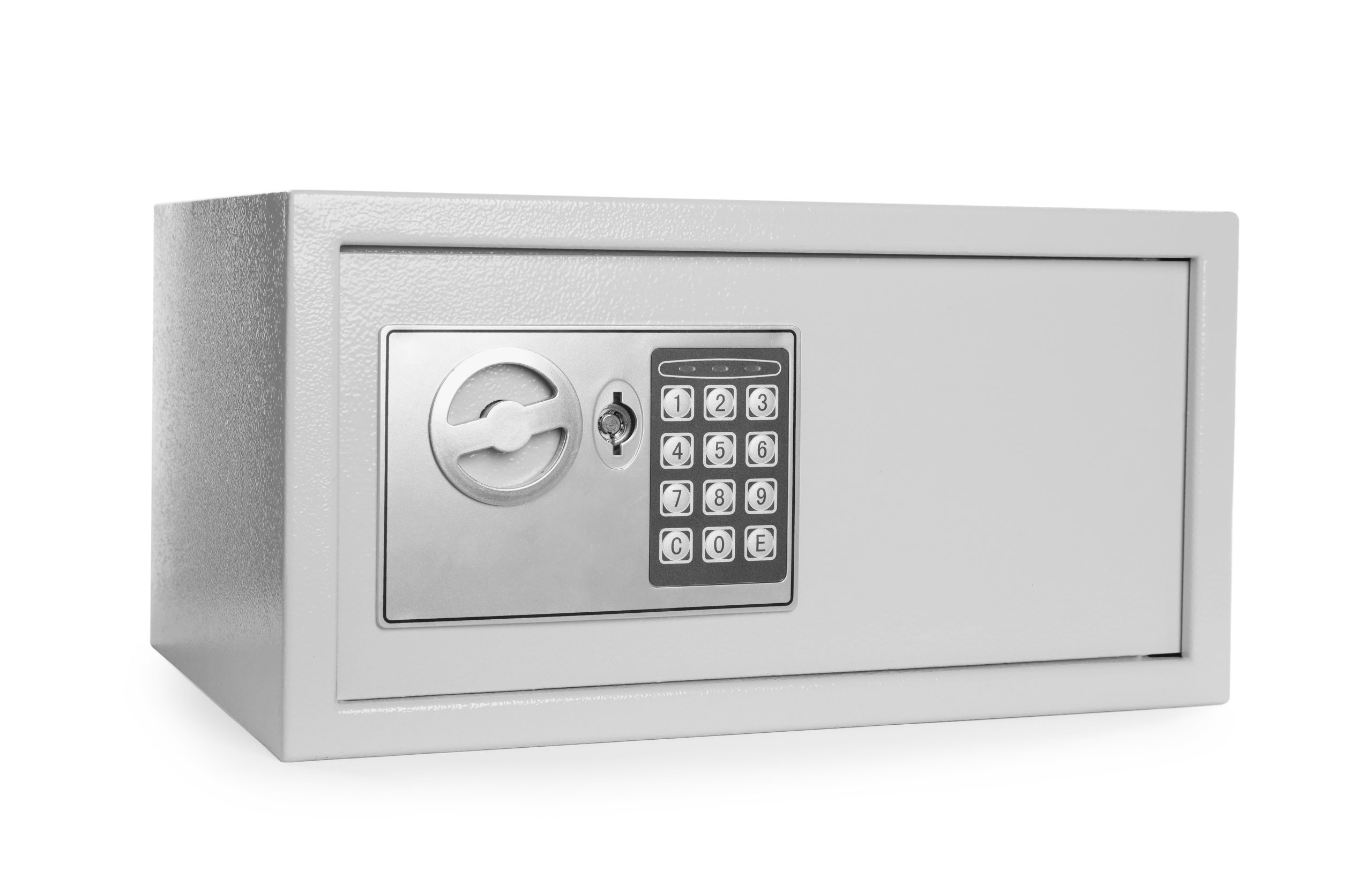 Steel,Safe,With,Electronic,Lock,On,White,Background